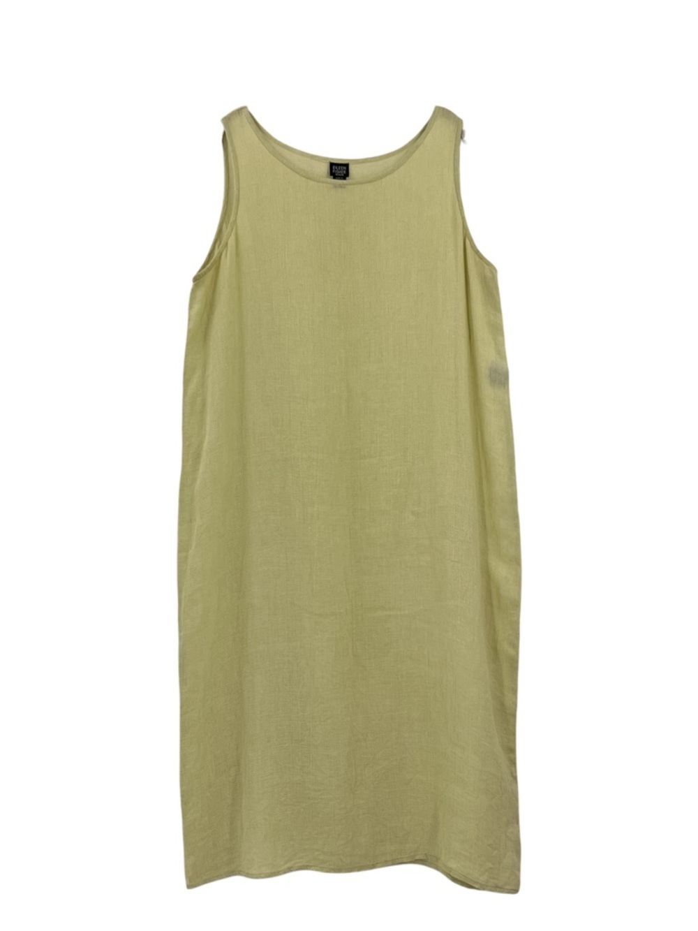 EILEEN FISHER Woman Italian Linen Lemon Ice Shift Dress lightweight Costal 1X